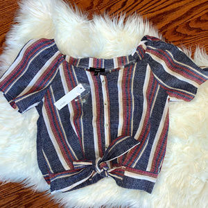 DREW Striped Cropped Top, Size S, NWT